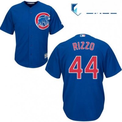 Mens Majestic Chicago Cubs 44 Anthony Rizzo Replica Royal Blue Alternate Cool Base MLB Jersey