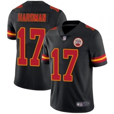 Chiefs 17 Mecole Hardman Black Men Stitched Football Limited Rush Jersey