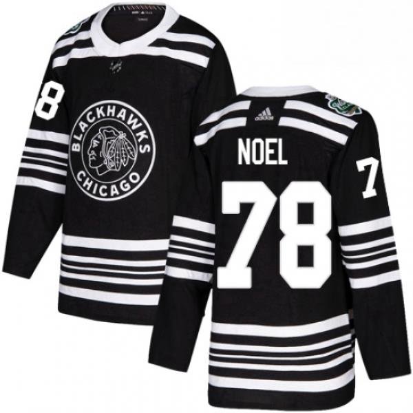 Mens Adidas Chicago Blackhawks 78 Nathan Noel Authentic Black 2019 Winter Classic NHL Jersey