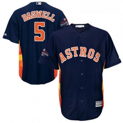 Youth Majestic Houston Astros 5 Jeff Bagwell Authentic Navy Blue Alternate 2017 World Series Champions Cool Base MLB Jersey