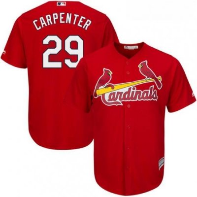 Youth Majestic St Louis Cardinals 29 Chris Carpenter Replica Red Alternate Cool Base MLB Jersey