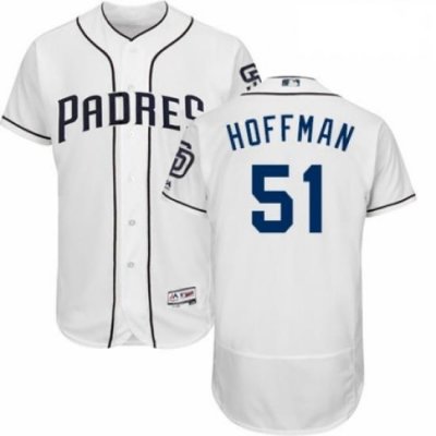 Mens Majestic San Diego Padres 51 Trevor Hoffman White Home Flex Base Authentic Collection MLB Jersey