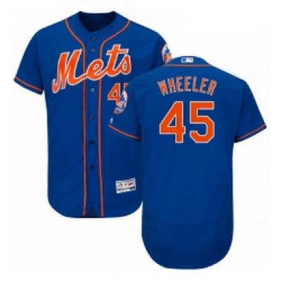 Mens Majestic New York Mets 45 Zack Wheeler Royal Blue Alternate Flex Base Authentic Collection MLB Jersey