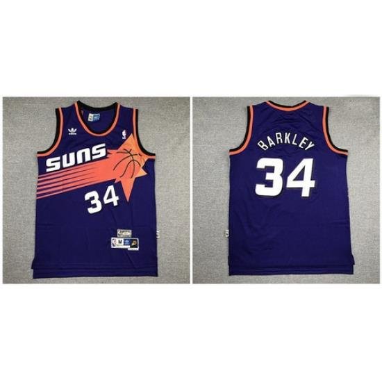 Suns 34 Charles Barkley Purple Hardwood Classics Jersey