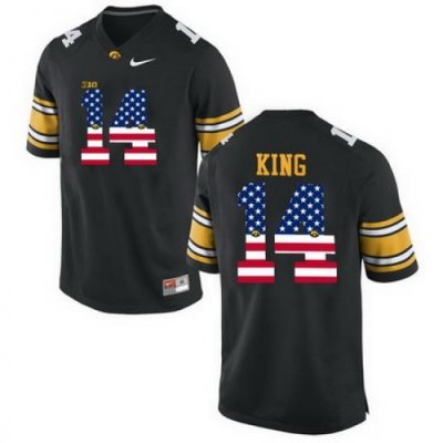 Iowa Hawkeyes 14 Desmond King Black USA Flag College Football Limited Jersey