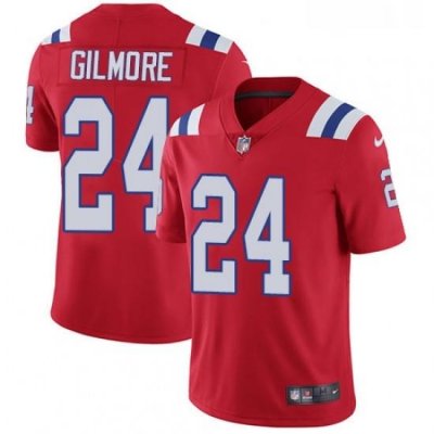 Mens Nike New England Patriots 24 Stephon Gilmore Red Alternate Vapor Untouchable Limited Player NFL Jersey