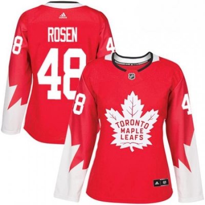 Womens Adidas Toronto Maple Leafs 48 Calle Rosen Authentic Red Alternate NHL Jersey