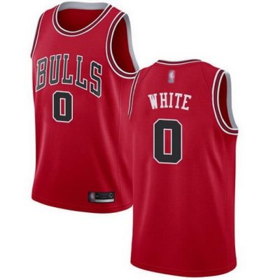 Bulls  0 Coby White Red Basketball Swingman Icon Edition Jersey