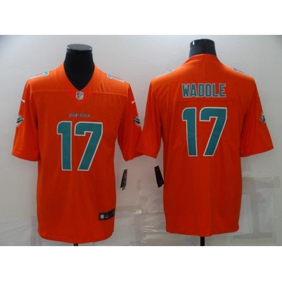 Nike Miami Dolphins 17 Jaylen Waddle Orange Vapor Untouchable Limited Jersey