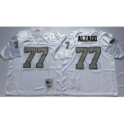 Raiders 77 Lyle Alzado White Silver Number Throwback Jersey