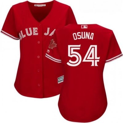 Womens Majestic Toronto Blue Jays 54 Roberto Osuna Replica Scarlet Alternate MLB Jersey