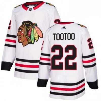 Mens Adidas Chicago Blackhawks 22 Jordin Tootoo Authentic White Away NHL Jersey