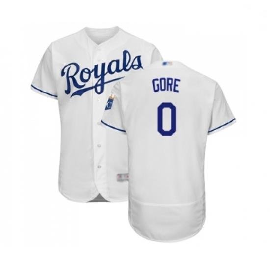 Mens Kansas City Royals 0 Terrance Gore White Flexbase Authentic Collection Baseball Jersey