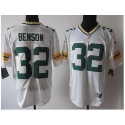 Nike Green Bay Packers 32 Cedric Benson White Elite NFL Jersey