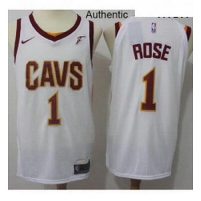 Mens Nike Cleveland Cavaliers 1 Derrick Rose White NBA Authentic Association Edition Jersey