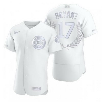 Cubs 17 Kris Bryant White Nike Flexbase Fashion Jersey