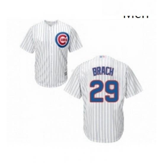 Mens Chicago Cubs 29 Brad Brach Replica White Home Cool Base Baseball Jersey