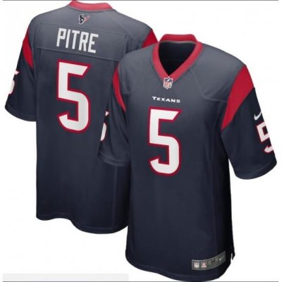 Men's Nike Houston Texans #5 Jalen Pitre Navy Vapor Limited Jersey