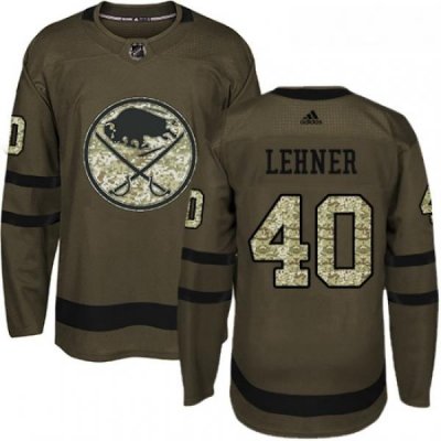 Youth Adidas Buffalo Sabres 40 Robin Lehner Premier Green Salute to Service NHL Jersey