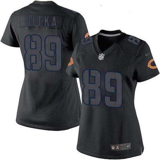 Womens Nike Chicago Bears 89 Mike Ditka Limited Black Impact NFL Jersey