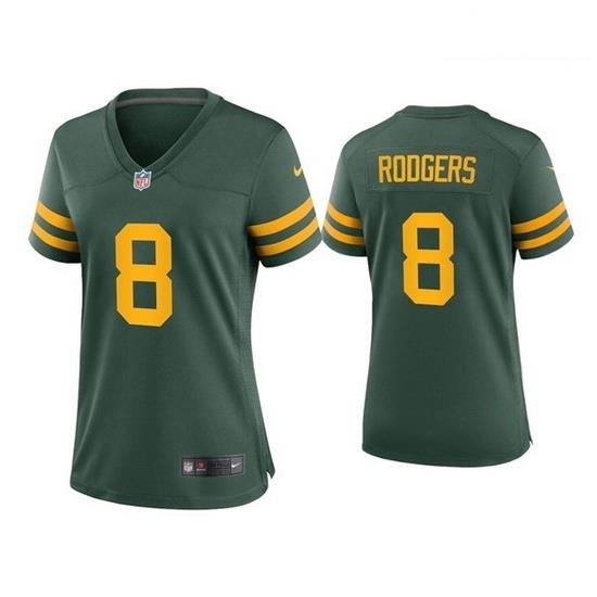 Women Green Bay Packers 8 Amari Rodgers Alternate Game Green Jersey