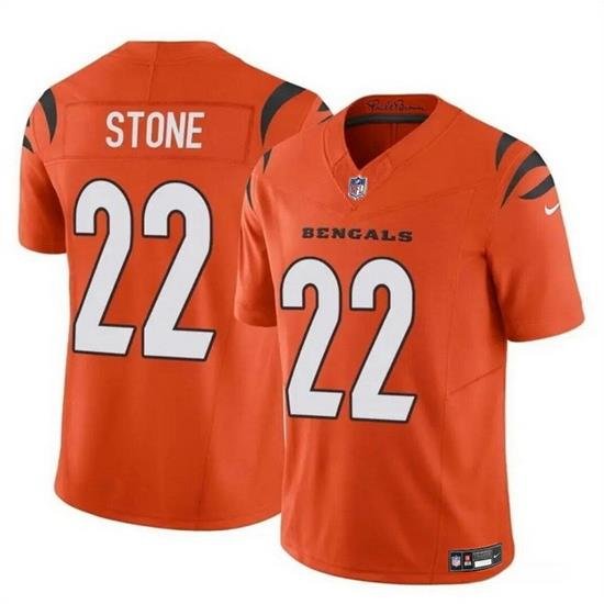 Men Cincinnati Bengals 22 Geno Stone Orange 2023 F U S E Vapor Untouchable Limited Stitched Jersey