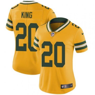 Nike Packers #20 Kevin King Yellow Womens Stitched NFL Limited Rush Jersey