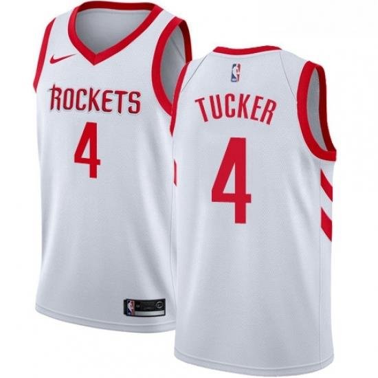 Youth Nike Houston Rockets 4 PJ Tucker Swingman White Home NBA Jersey Association Edition