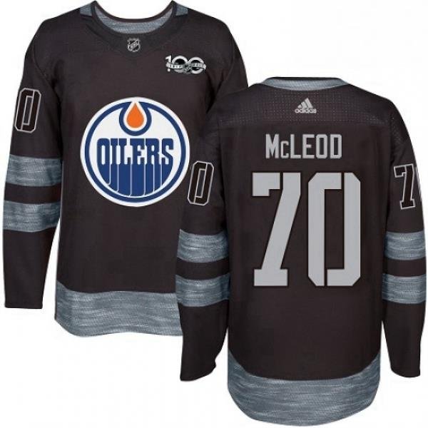 Mens Adidas Edmonton Oilers 70 Ryan McLeod Authentic Black 1917 2017 100th Anniversary NHL Jersey