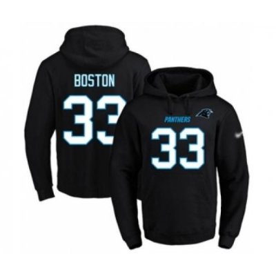 Football Mens Carolina Panthers 33 Tre Boston Black Name Number Pullover Hoodie