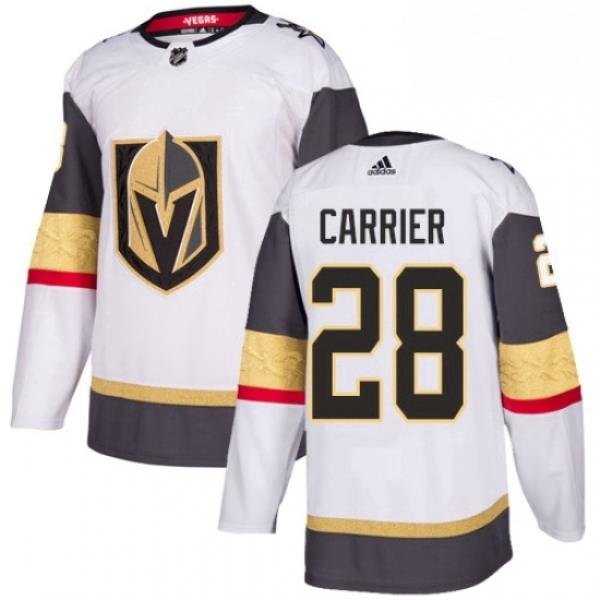 Womens Adidas Vegas Golden Knights 28 William Carrier Authentic White Away NHL Jersey