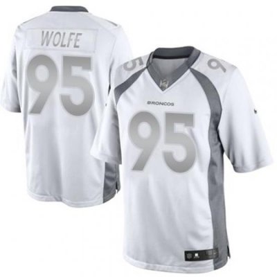 Nike Broncos #95 Derek Wolfe White Mens Stitched NFL Limited Platinum Jersey