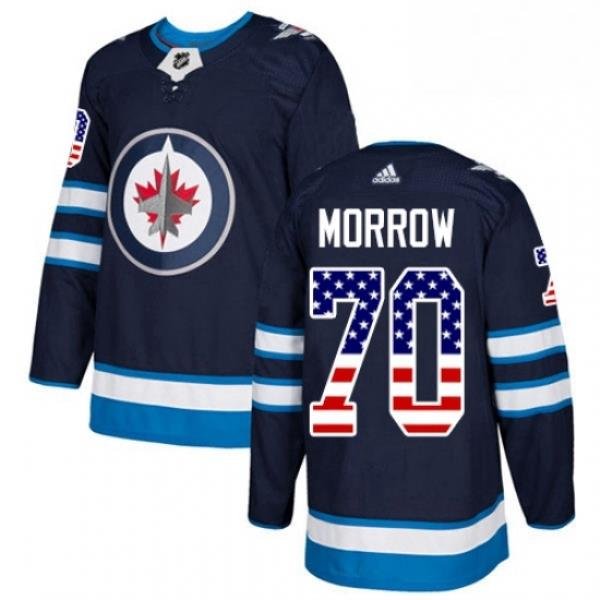 Youth Adidas Winnipeg Jets 70 Joe Morrow Authentic Navy Blue USA Flag Fashion NHL Jerse