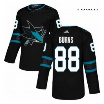 Youth Adidas San Jose Sharks 88 Brent Burns Premier Black Alternate NHL Jersey