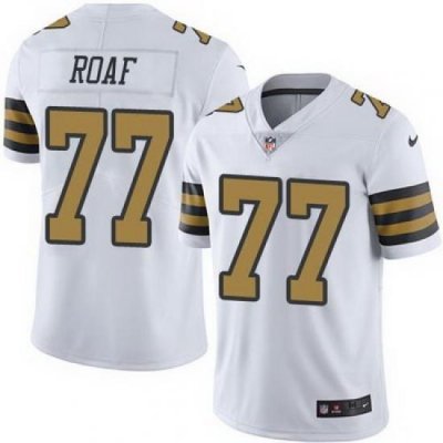 Nike Saints #77 Willie Roaf White Mens Stitched NFL Limited Rush Jersey