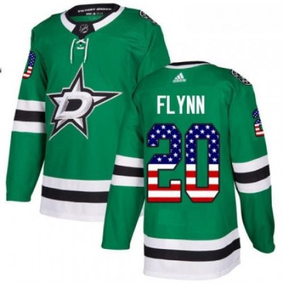 Youth Adidas Dallas Stars 20 Brian Flynn Authentic Green USA Flag Fashion NHL Jersey