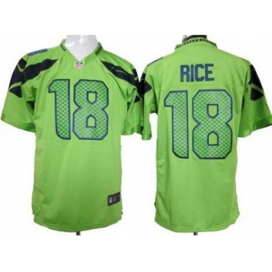 Nike Seattle Seahawks 18 Sidney Rice Green Game NFL Jersey