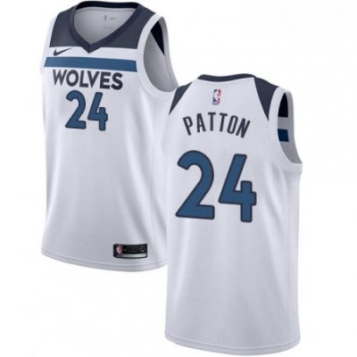 Mens Nike Minnesota Timberwolves 24 Justin Patton Swingman White NBA Jersey Association Edition