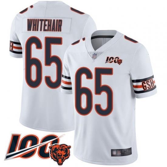 Men Chicago Bears 65 Cody Whitehair White Vapor Untouchable Limited Player 100th Season Football Jersey