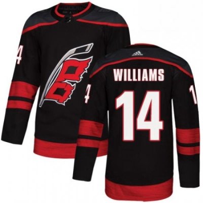 Mens Adidas Carolina Hurricanes 14 Justin Williams Premier Black Alternate NHL Jersey