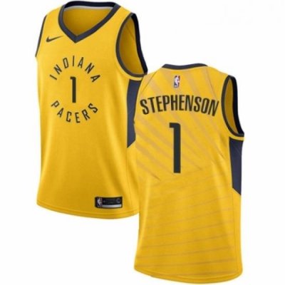 Womens Nike Indiana Pacers 1 Lance Stephenson Authentic Gold NBA Jersey Statement Edition