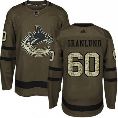 Mens Adidas Vancouver Canucks 60 Markus Granlund Authentic Green Salute to Service NHL Jersey