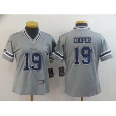 Women Nike Cowboys 19 Amari Cooper Gray Women Inverted Legend Limited Jersey