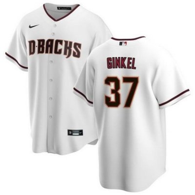 Men Arizona Diamondbacks 37 Kevin Ginkel White Cool Base Stitched Baseball Jersey