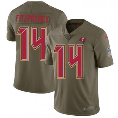 Mens Nike Tampa Bay Buccaneers 14 Ryan Fitzpatrick Limited Olive 2017 Salute to Service NFL Jersey