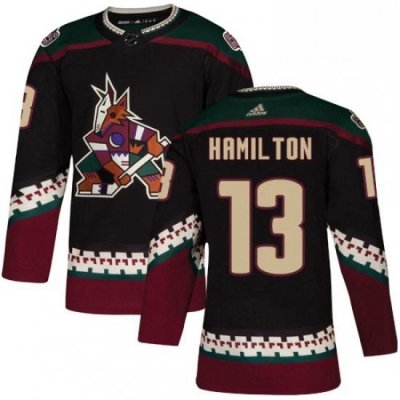 Mens Adidas Arizona Coyotes 13 Freddie Hamilton Authentic Black Alternate NHL Jersey