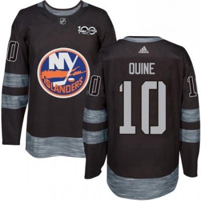 Mens Adidas New York Islanders 10 Alan Quine Authentic Black 1917 2017 100th Anniversary NHL Jersey