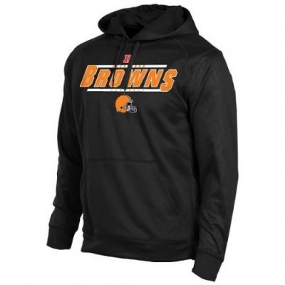 NFL Cleveland Browns Historic Logo Majestic Synthetic Hoodie Sweatshirt Black