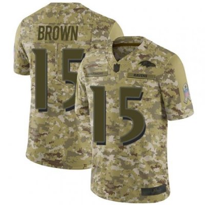 Ravens 15 Marquise Brown Camo Men Stitched Football Limited 2018 Salute To Service Jersey