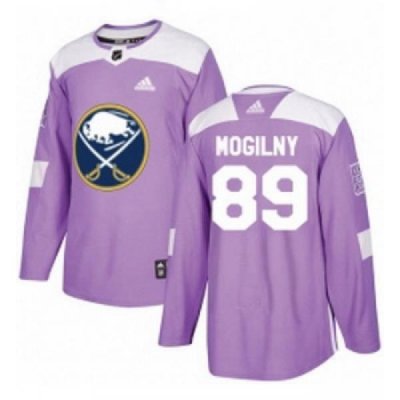 Youth Adidas Buffalo Sabres 89 Alexander Mogilny Authentic Purple Fights Cancer Practice NHL Jersey